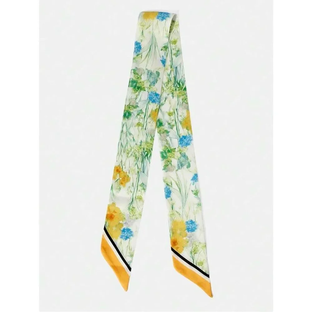 floral skinny scarf A1734